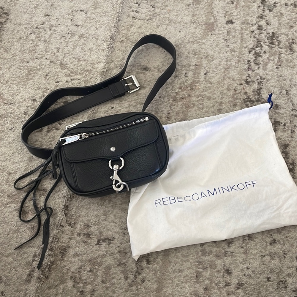 Rebecca Minkoff black leather belt bag. Comes with dust bag.